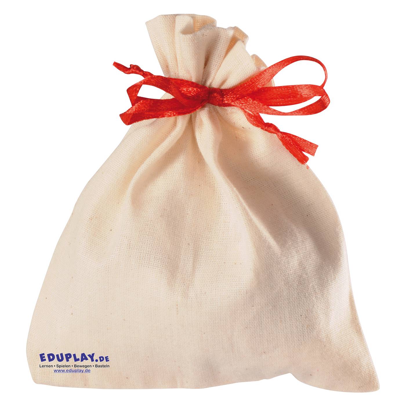 EDUPLAY 230062 Säckchen, 10 x 12 cm, Baumwolle, natur, 24-teilig (1 Set)