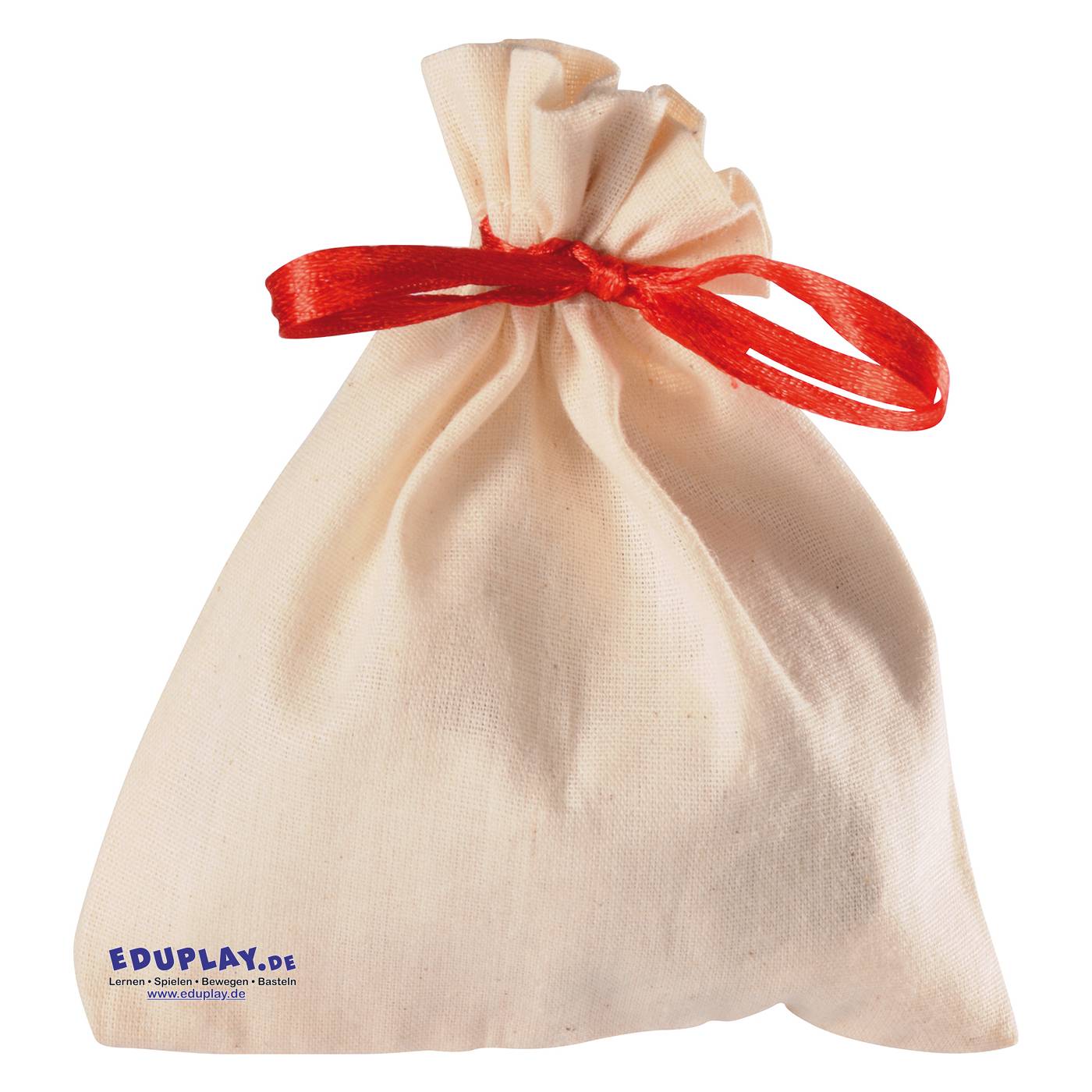 EDUPLAY 230062 Säckchen, 10 x 12 cm, Baumwolle, natur, 24-teilig (1 Set)