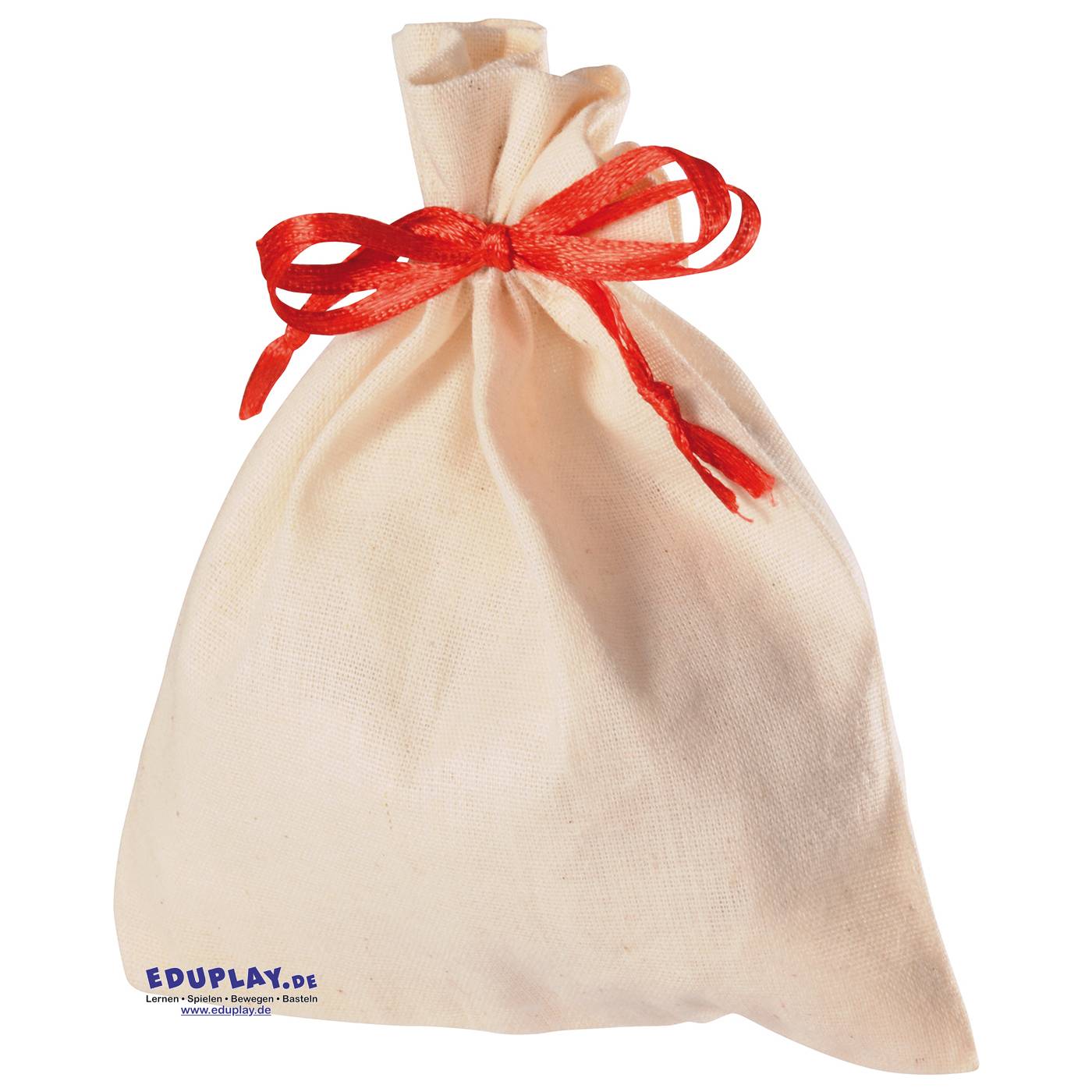 EDUPLAY 230062 Säckchen, 10 x 12 cm, Baumwolle, natur, 24-teilig (1 Set)