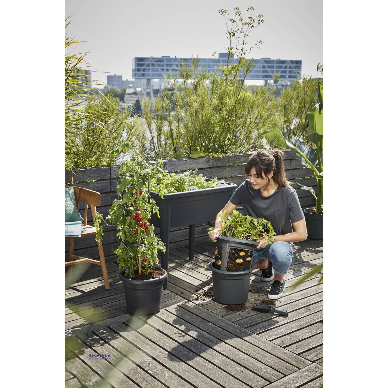 EDUPLAY 110470 Tomatentopf, schwarz