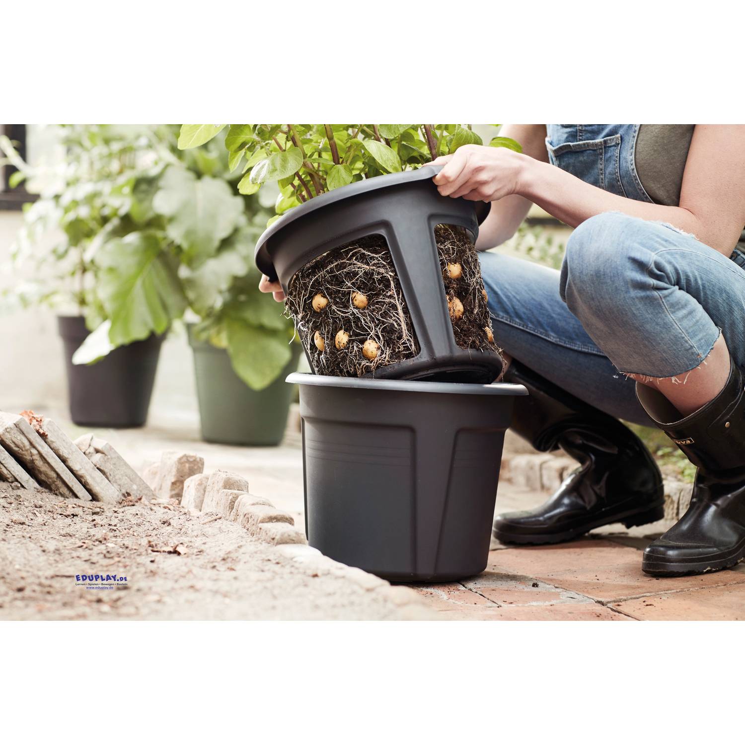 EDUPLAY 110471 Kartoffeltopf, schwarz
