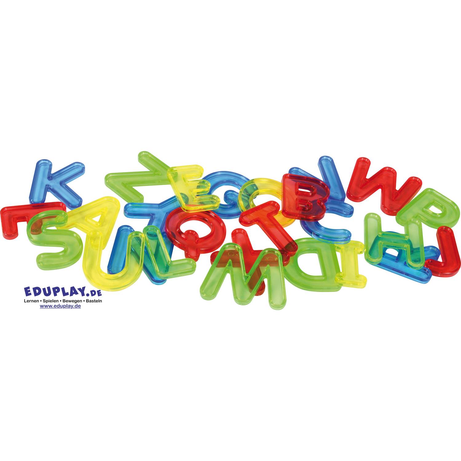 EDUPLAY 120699 Transparente Buchstaben, mehrfarbig, 26-teilig (1 Set)