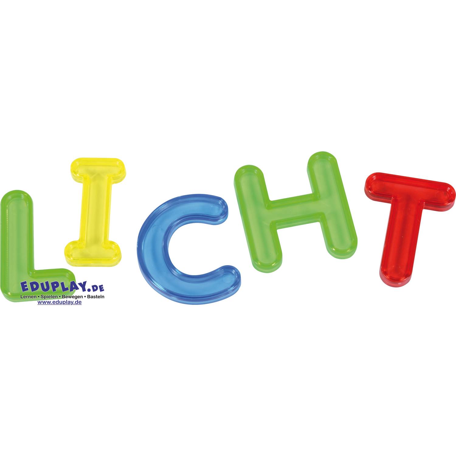 EDUPLAY 120699 Transparente Buchstaben, mehrfarbig, 26-teilig (1 Set)