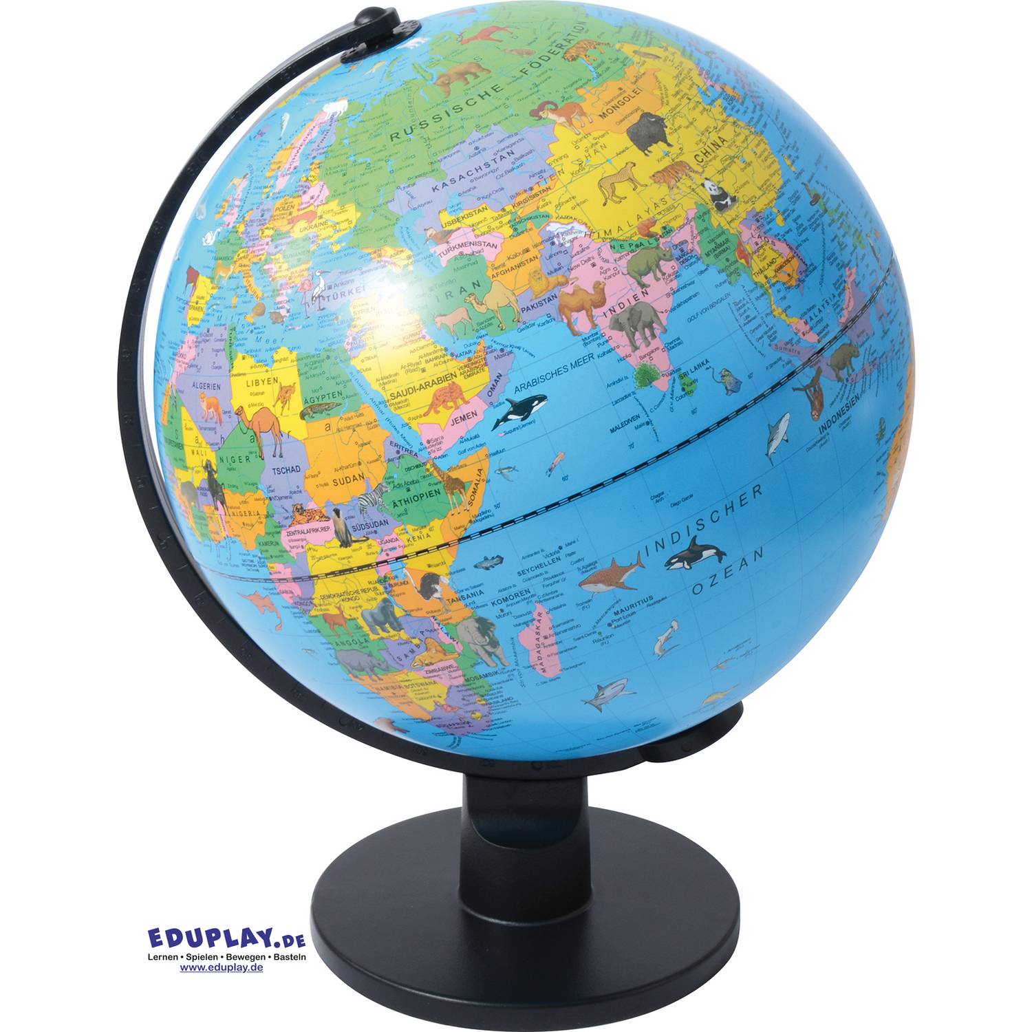 EDUPLAY 150135 Tierglobus 30 cm, bunt