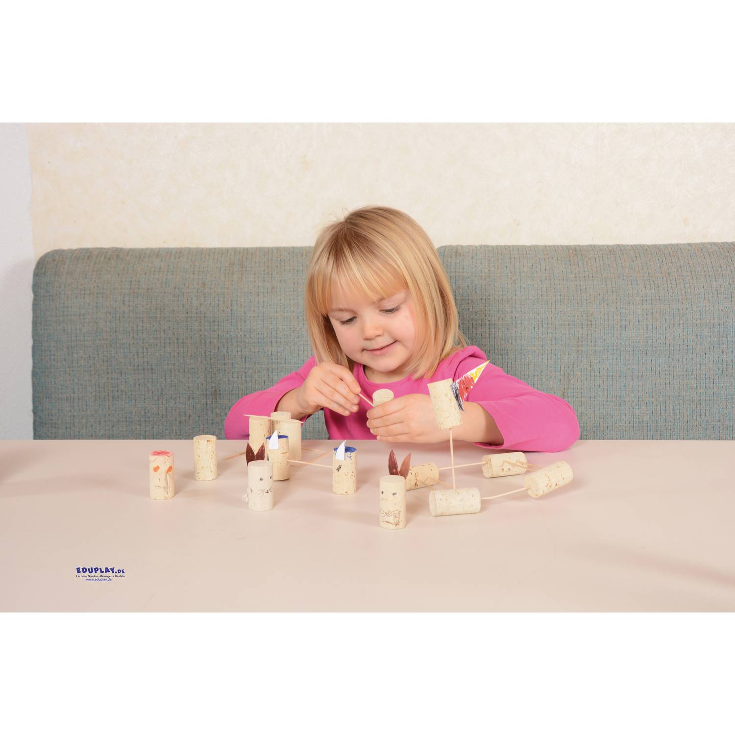 EDUPLAY 200154 Bastelkorken, natur (250er Pack)
