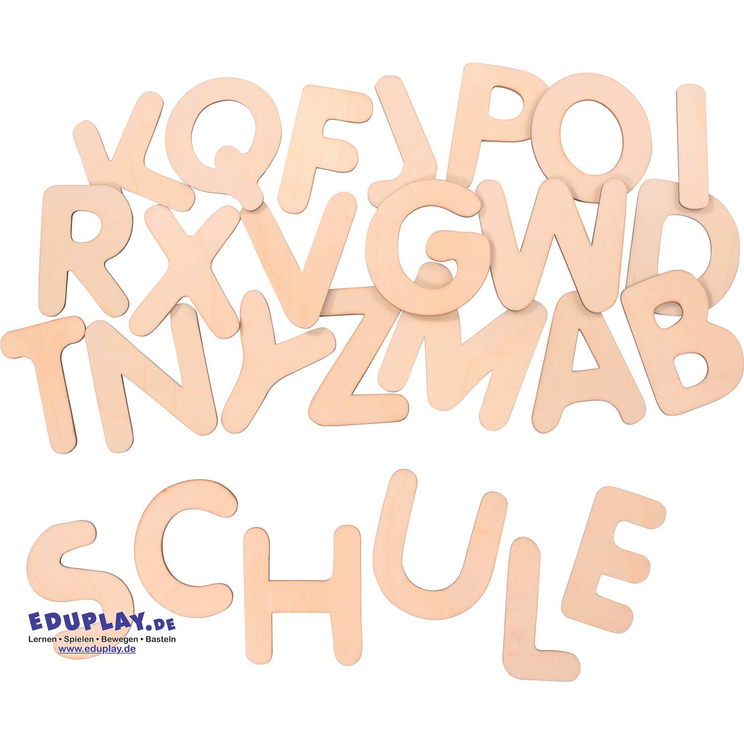 EDUPLAY 800659 Holzbuchstaben A-Z, natur