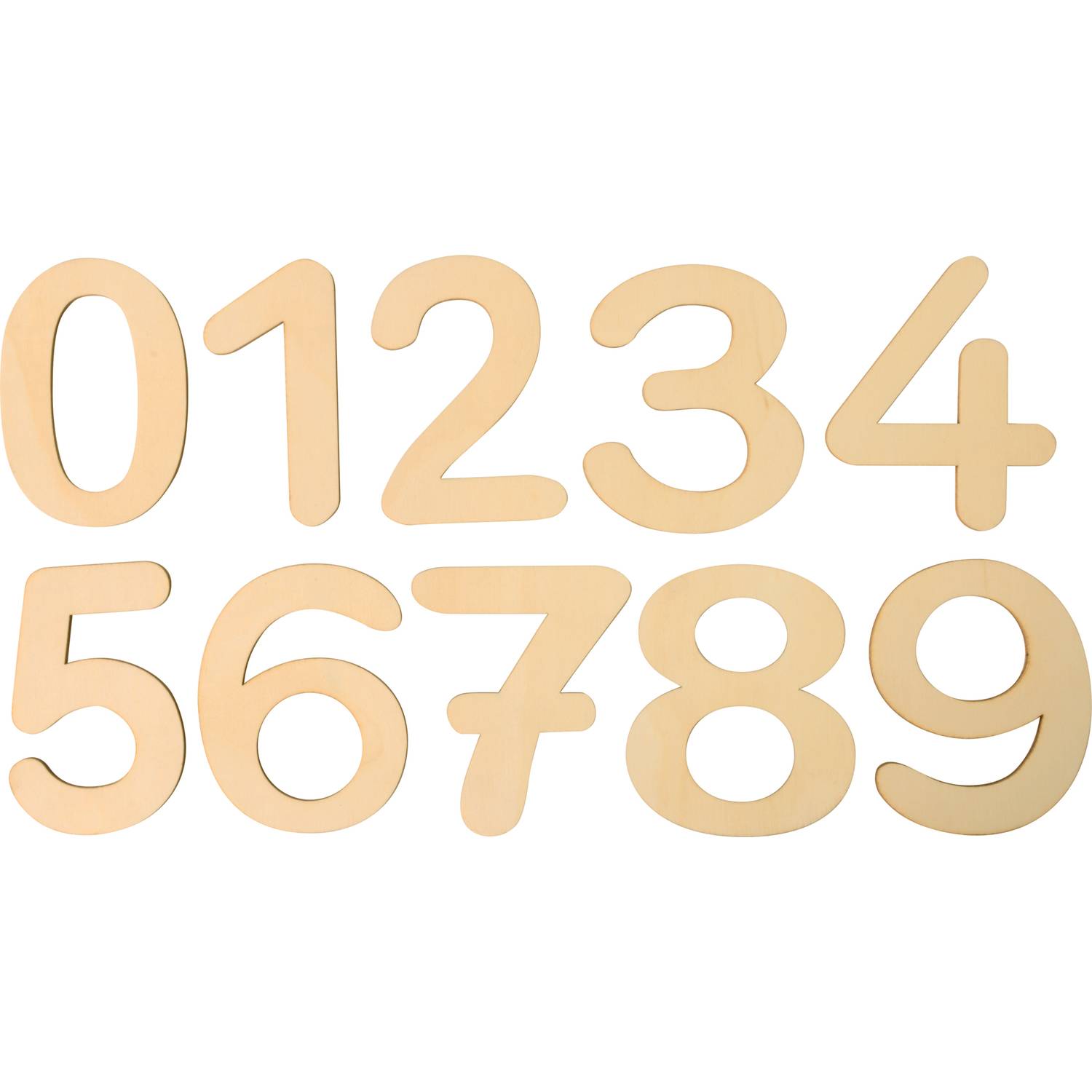 EDUPLAY 800660 Holzzahlen 0-9, natur, 10-teilig (1 Set)