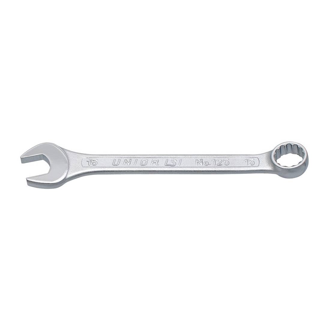 UNIOR 600415 Ringgabelschlüssel kurz, gekröpft 7mm, Länge 109mm, 125/1, silber