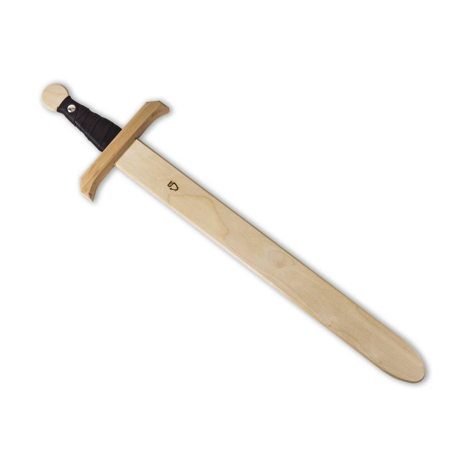 BestSaller 1112 Ritterschwert Junker aus Buchenholz, 58 cm Griff mit Kunstlederwickelung, natur/schwarz