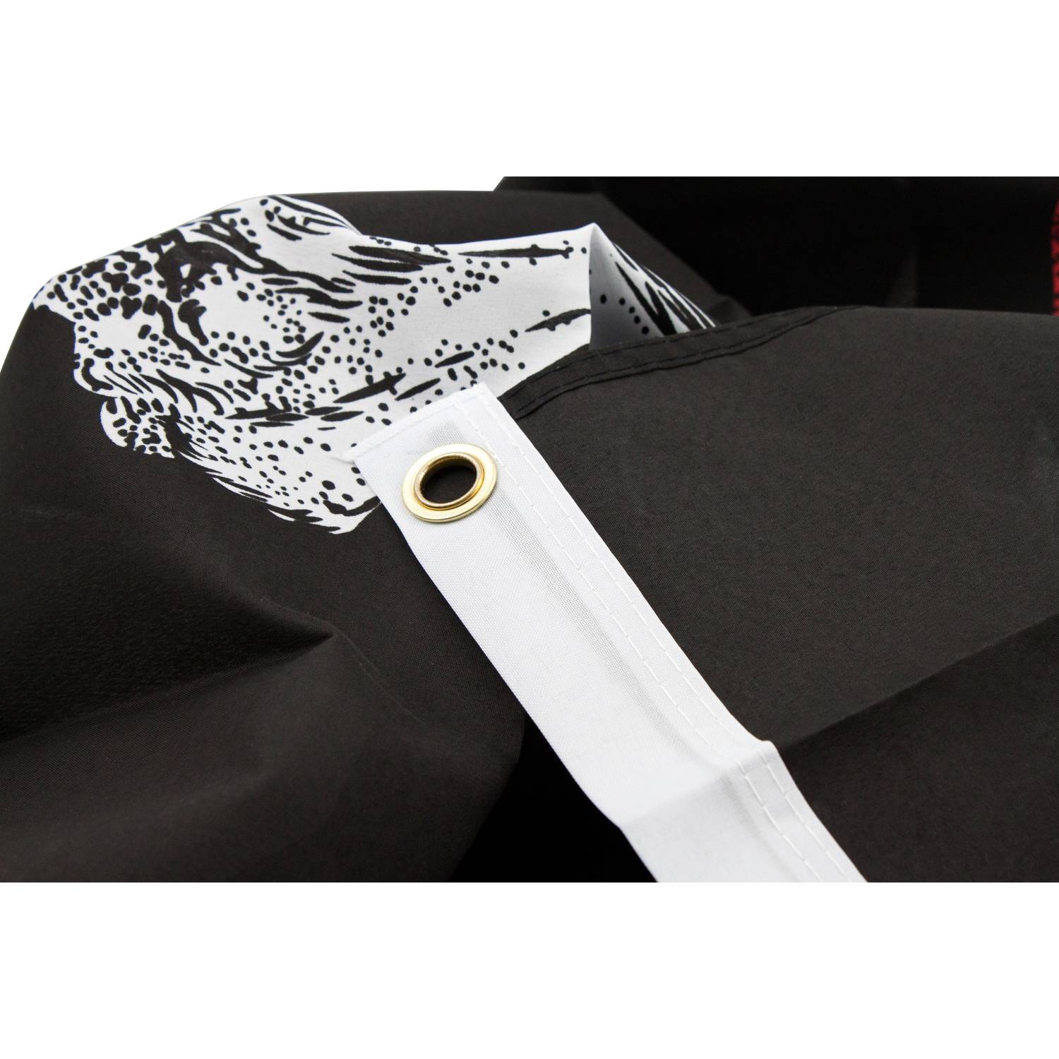 BestSaller 1527 Piraten-Flagge, Totenkopf Fahne mit Ösen zum Hissen, groß, 90x150 cm, schwarz/weiß/rot