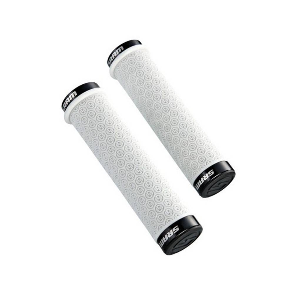 SRAM 00.7918.026.002 Silikongriffe mit Schraubensicherung, Doppelklemmen und End Plug, 139 mm, weiß (1 Paar)