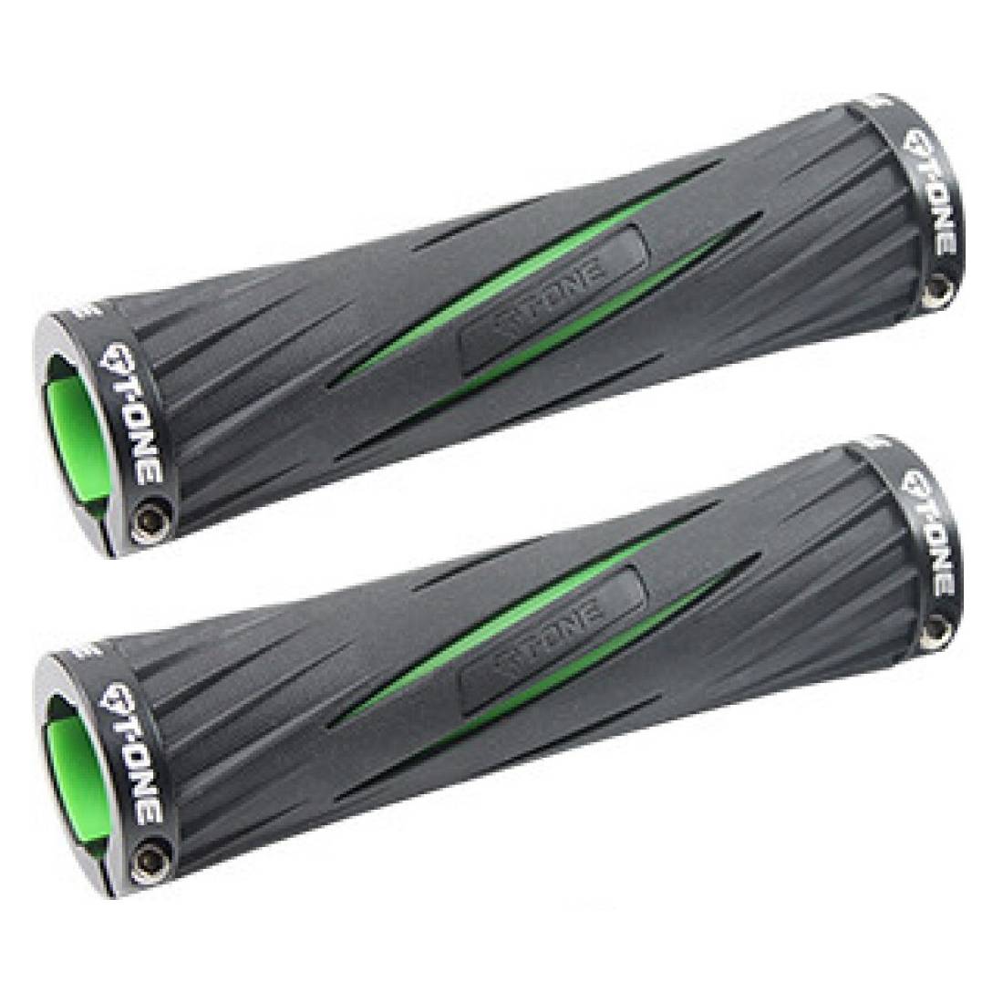 T-ONE T-GP30Green Griffe "Blade", 2x Schraubensicherung, 130 mm, schwarz/grün (1 Paar)