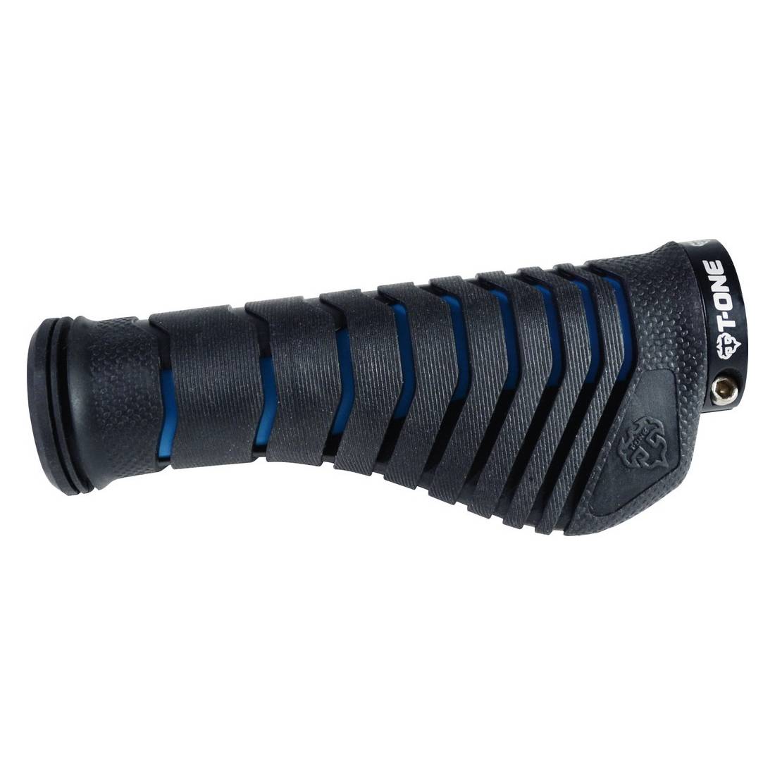 T-ONE T-GP54Blue Griffe "Aero", 1x Schraubensicherung, 130 mm, schwarz/blau (1 Paar)