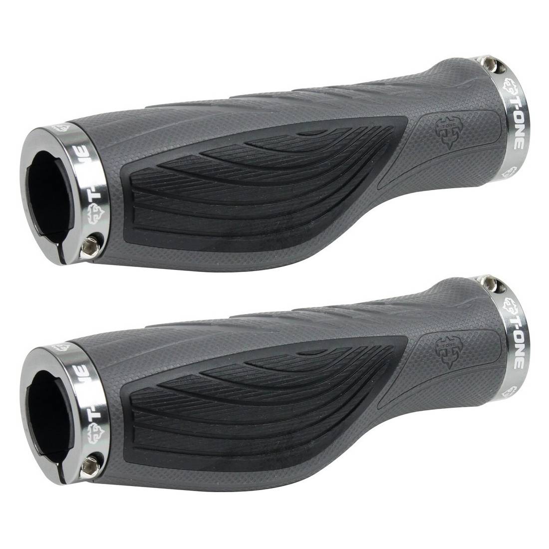 T-ONE T-GP14B Griffe "EZ ", 2x Schraubensicherung, 130 mm, schwarz/grau (1 Paar)