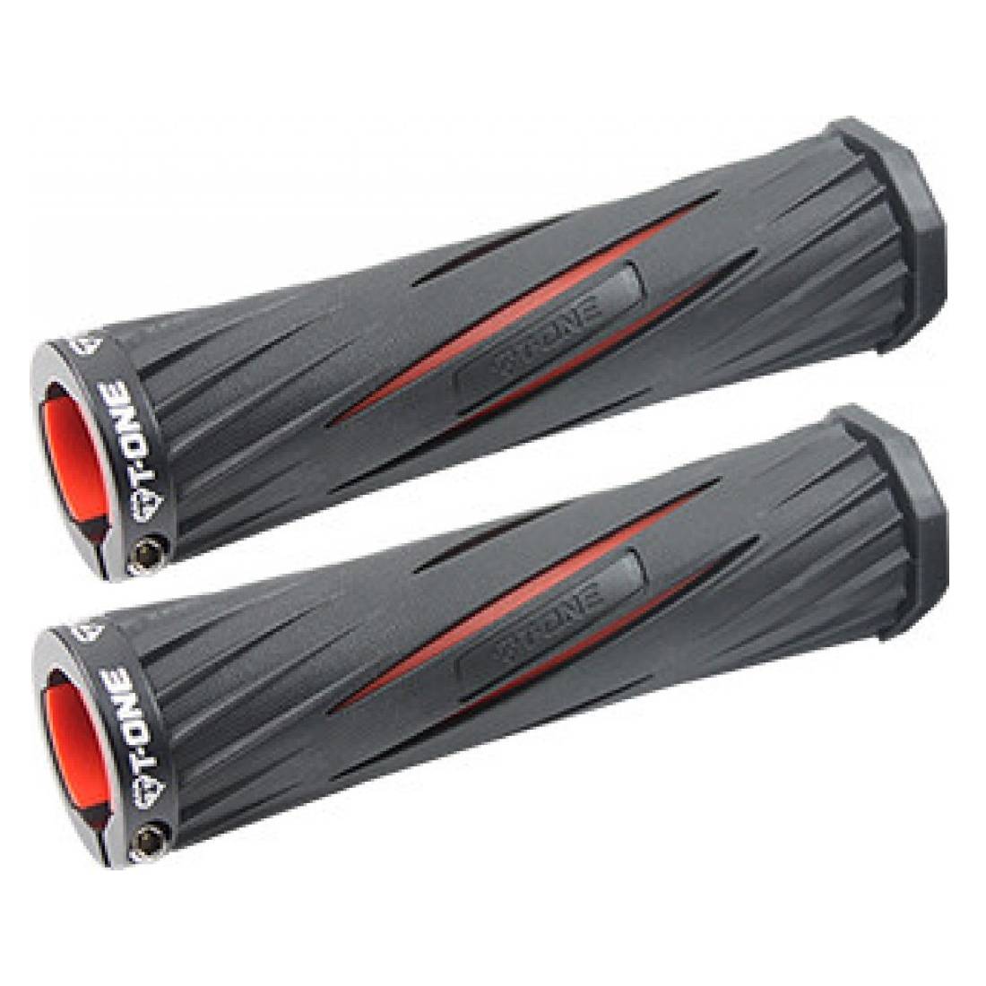 T-ONE T-GP31R Griffe "Blade", 1x Schraubensicherung, 130 mm, schwarz/rot (1 Paar)