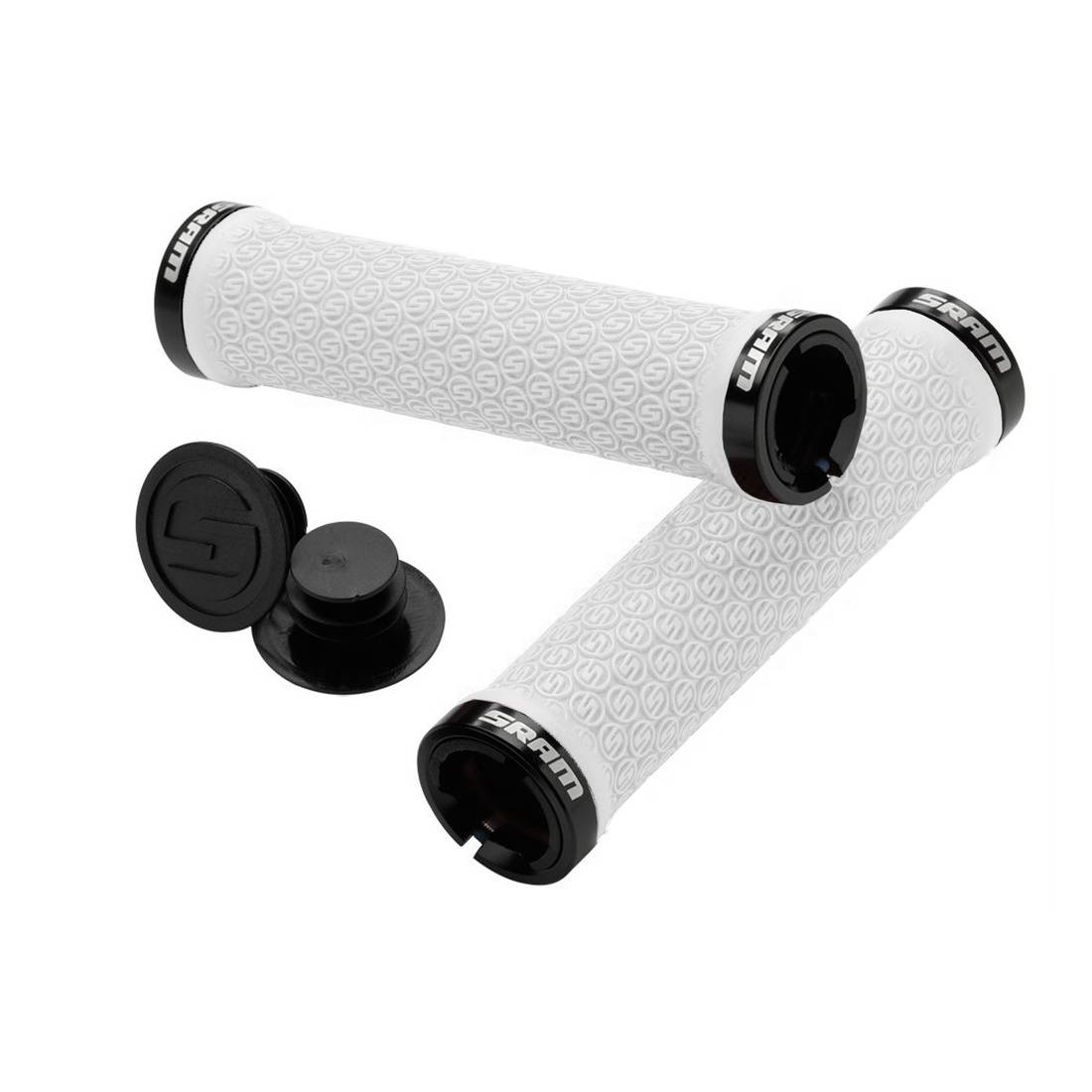 SRAM 00.7915.020.010 Griffe Locking, Double Clamps & End Plugs, 135 mm, weiß (1 Paar)