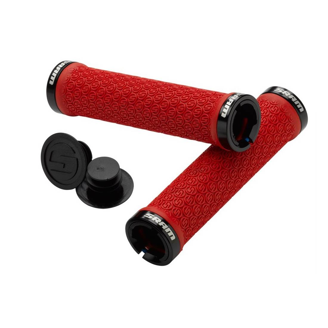 SRAM 00.7915.020.020 Griffe Locking, Double Clamps & End Plugs, 135 mm, rot/schwarz (1 Paar)