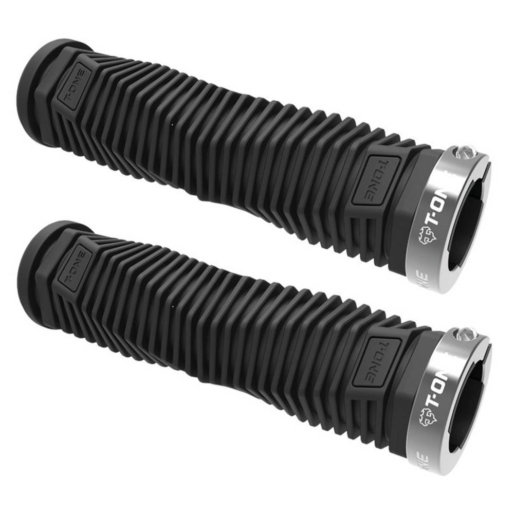 T-ONE T-GP50B+GRAY R Griffe DNA, 1x Schraubensicherung, 130 mm, schwarz/grau (1 Paar)