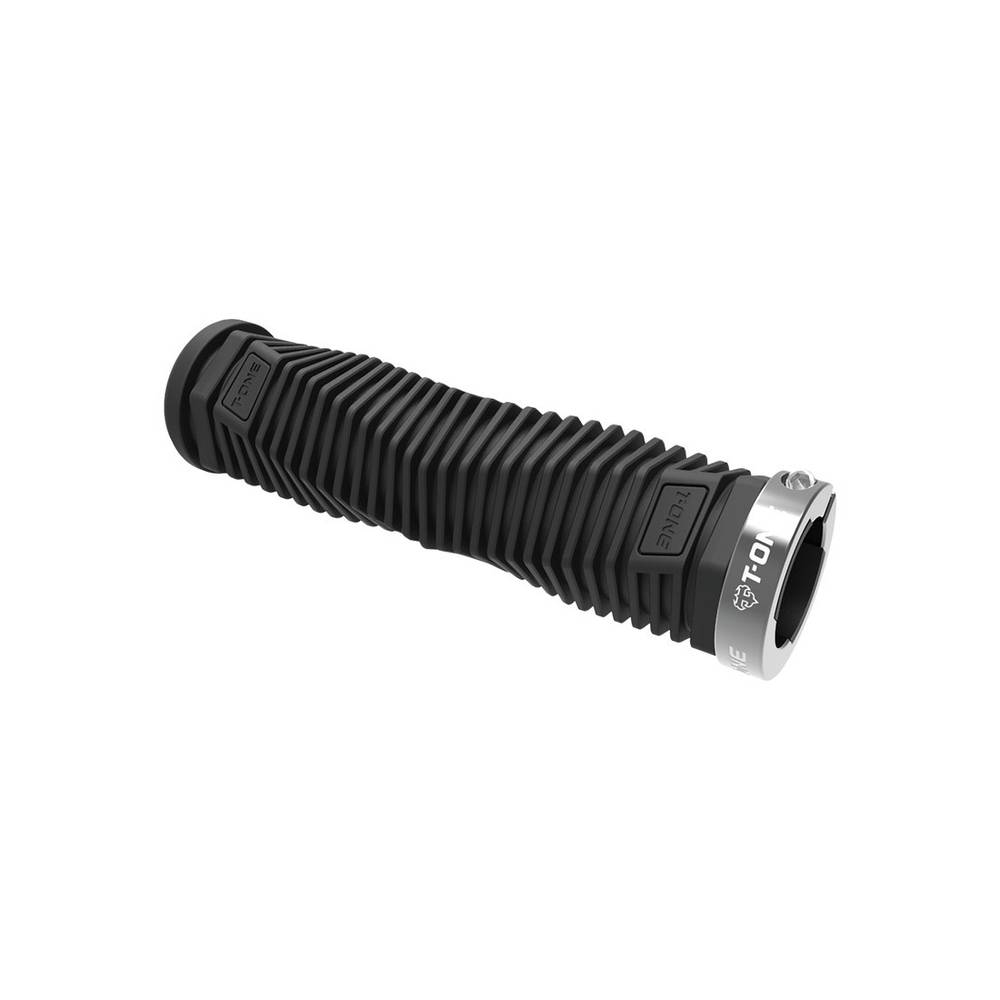 T-ONE T-GP50B+GRAY R Griffe DNA, 1x Schraubensicherung, 130 mm, schwarz/grau (1 Paar)