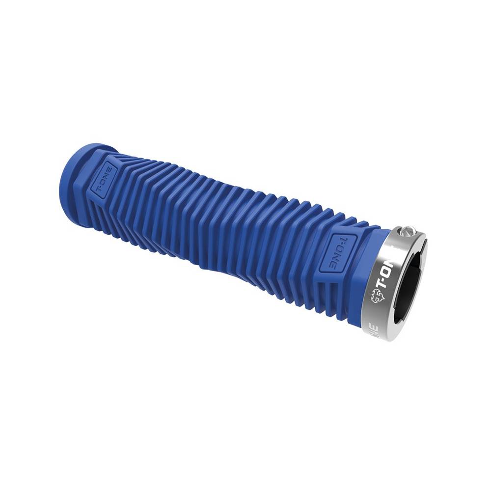 T-ONE T-GP50BLUE+GRAY R Griffe "DNA", 1x Schraubensicherung, 130 mm, blau/grau (1 Paar)