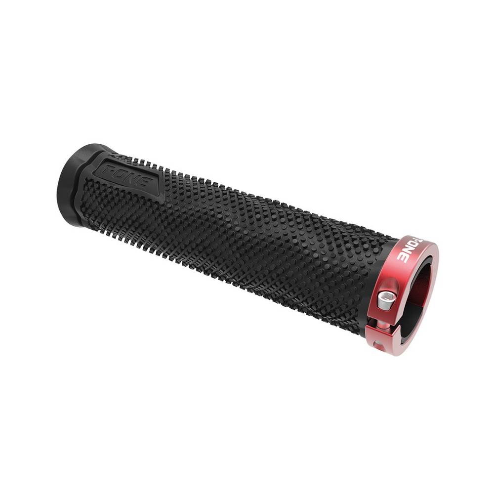T-ONE T-GP40B+RED R Griffe "DOT", 1x Schraubensicherung, 130 mm, schwarz/rot (1 Paar)