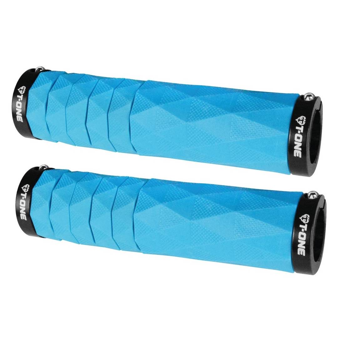 T-ONE T-GP60BLUE Griffe "Diamond", 2x Schraubensicherung, 94 bis 134 mm, blau (1 Paar)