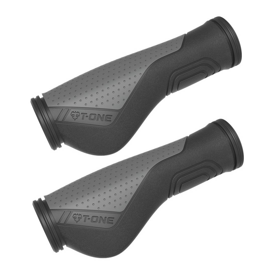 T-ONE T-GP66B Ripple Ergo Griffe, 130 mm, schwarz/grau (1 Paar)