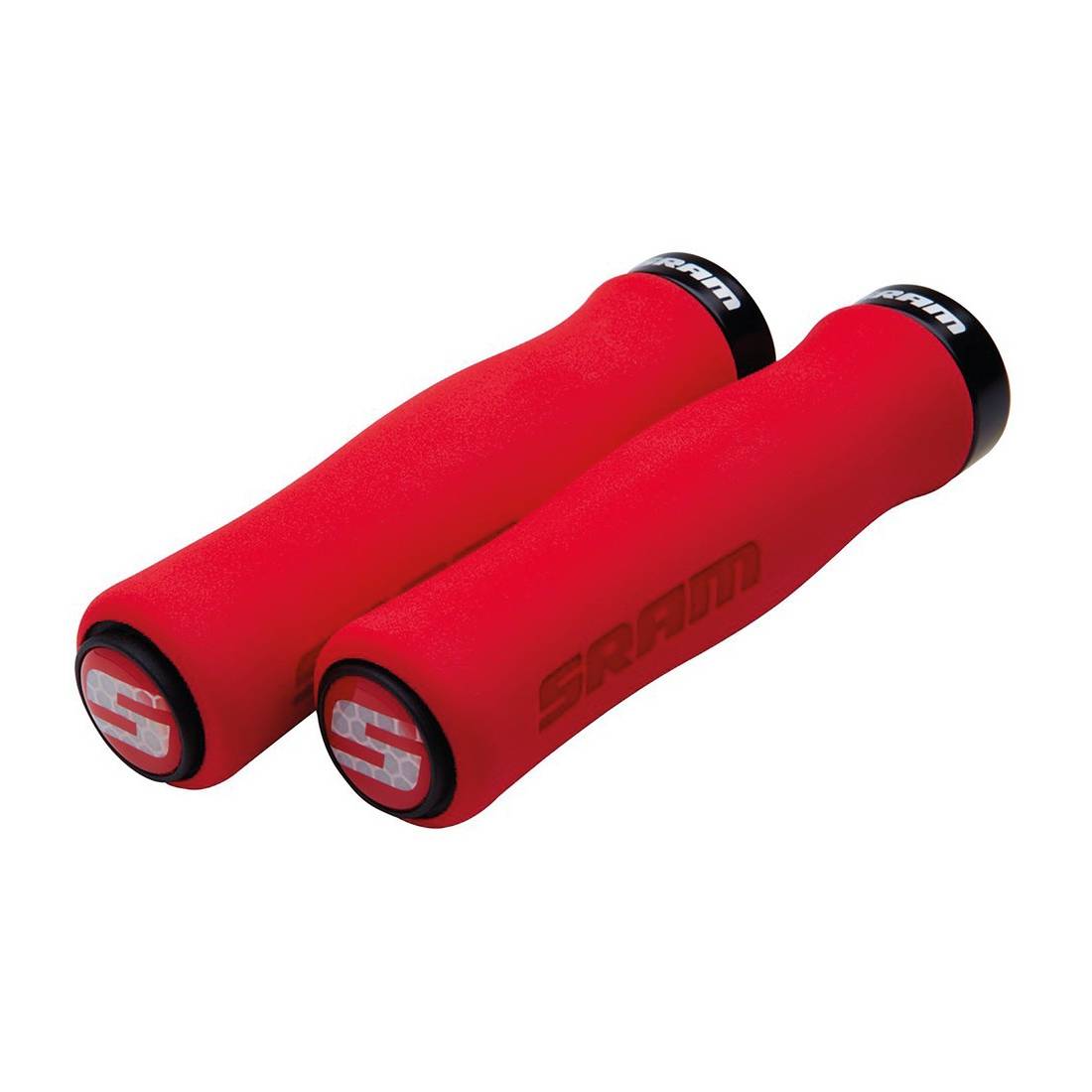 SRAM 00.7915.068.080 Ergo-Schraubgriffe, Schaumstoff, 129 mm, Single Clamp, rot/schwarz (1 Paar)