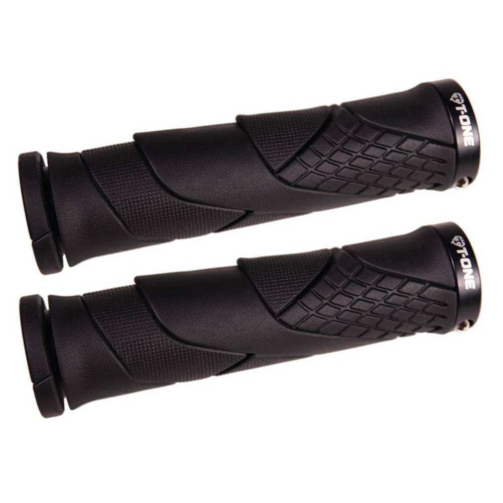 T-ONE Griffe "Zaha", 1x Schraubensicherung, 130 mm, schwarz/grau (1 Paar)