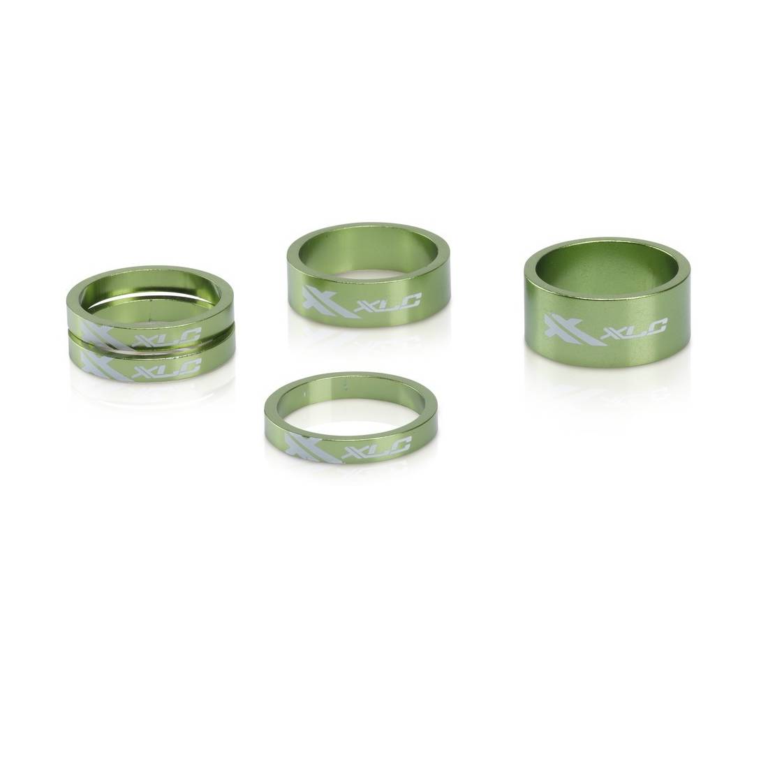 XLC A-Head Spacer-Set 3 x 5, 1 x 10, 1 x 15, 1 1/8", limegreen, 5-teilig (1 Set)