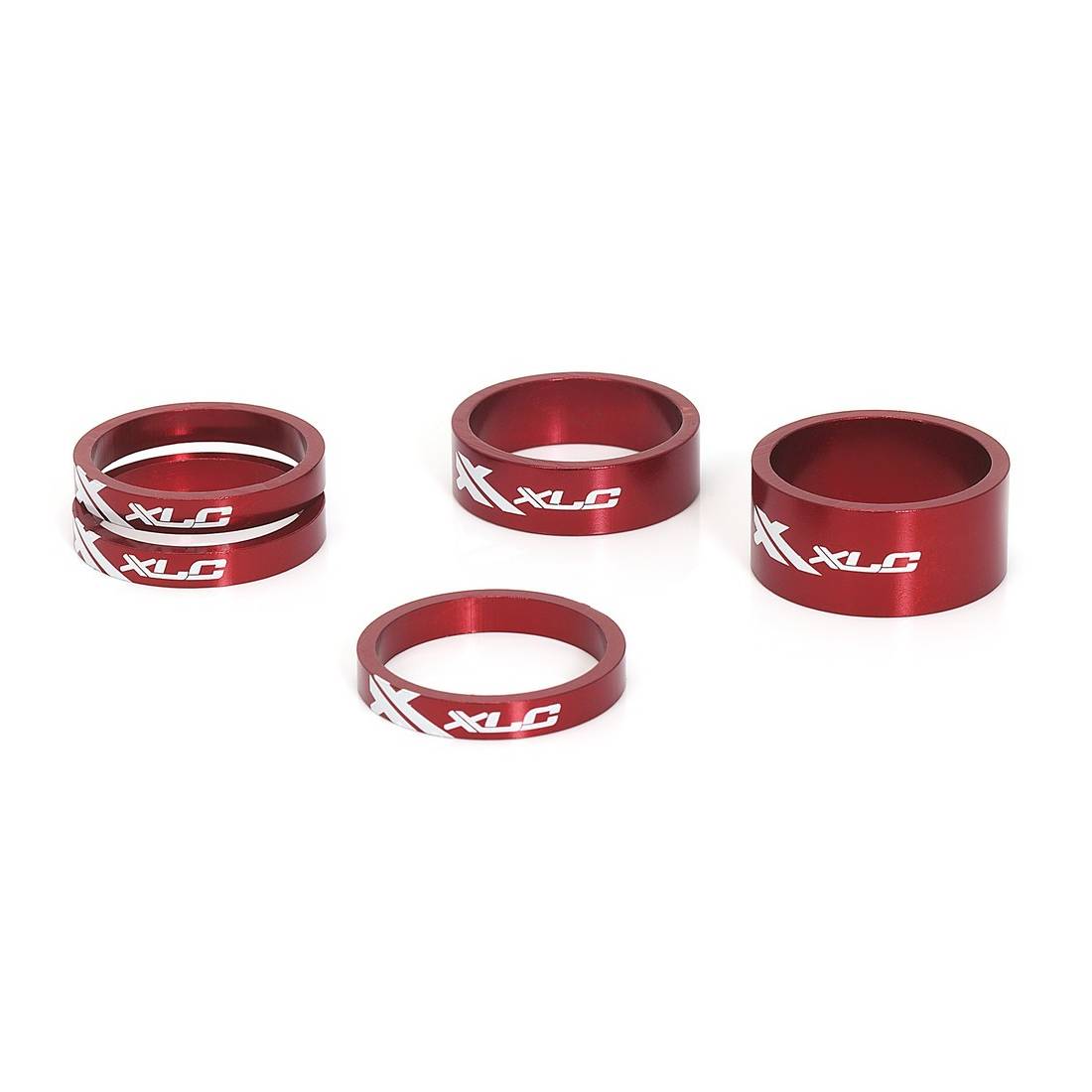 XLC A-Head Spacer-Set 3 x 5, 1 x 10, 1 x 15mm, 1 1/8", rot, 5-teilig (1 Set)