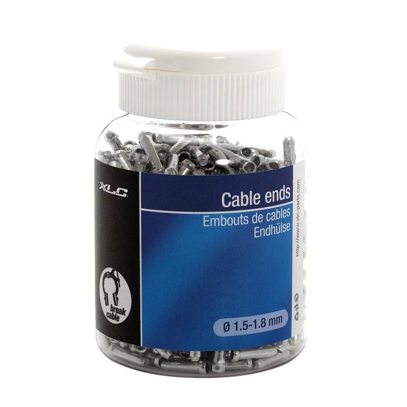 XLC BR-X09 Endkappe für Innenzüge mit Ø 1,5 bis 1,8mm in Flasche, silber (500er Pack)