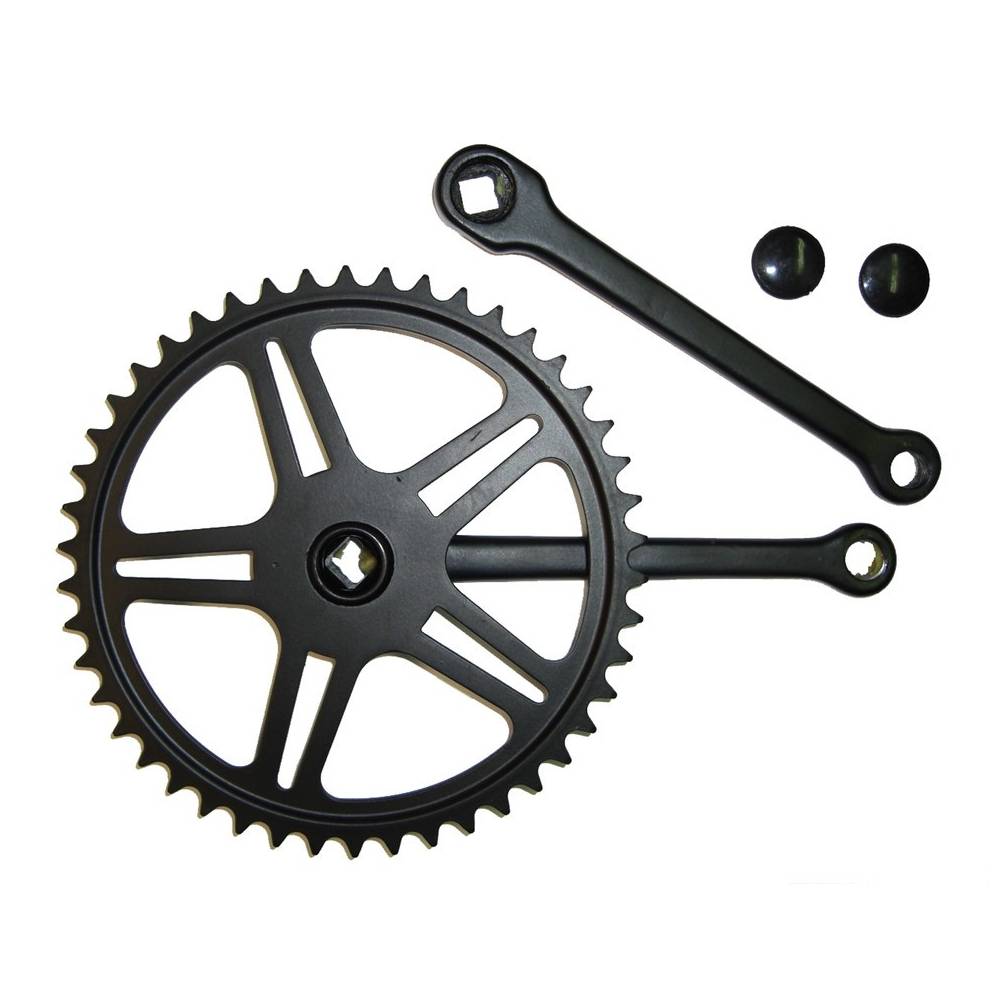 Kettenradgarnitur, Stahl, 150mm, 40 Zähne, 4-Kant, schwarz (1 Set)