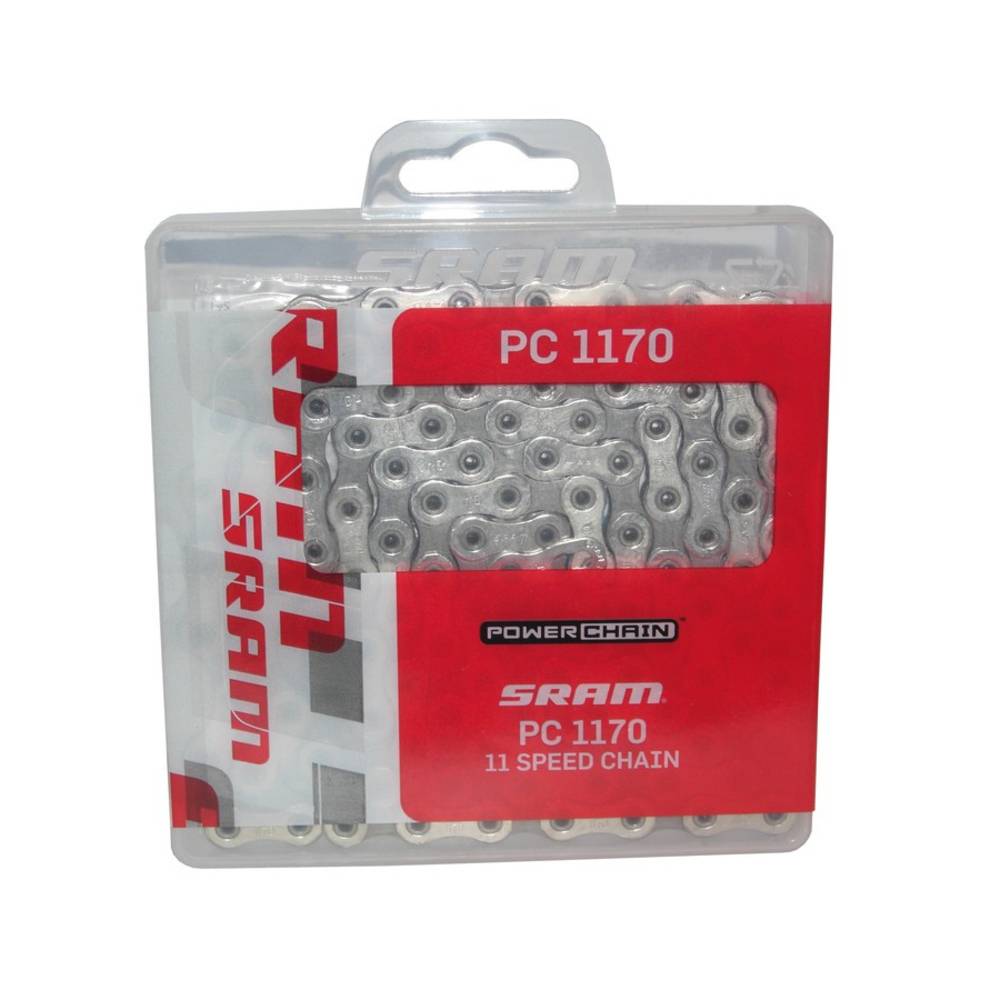 SRAM 00.2518.004.012 Schaltungskette PC-1170 HollowPin, 120 Glieder, 11-fach, mit Power-Lock, silber