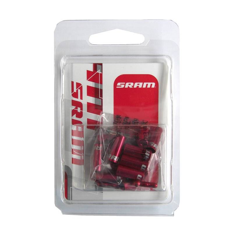 SRAM 00.7115.010.020 Endkappen Satz (10x 4 mm / 6x 5 mm / 4x Cable Tip), rot, 20-teilig (1 Set)