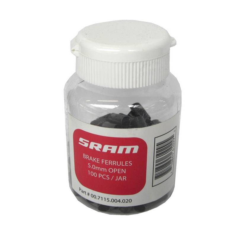 SRAM 00.7115.004.020 Endkappen für Bremsaußenhülle100 Stk. 5 mm innen, schwarz (1 Stück)