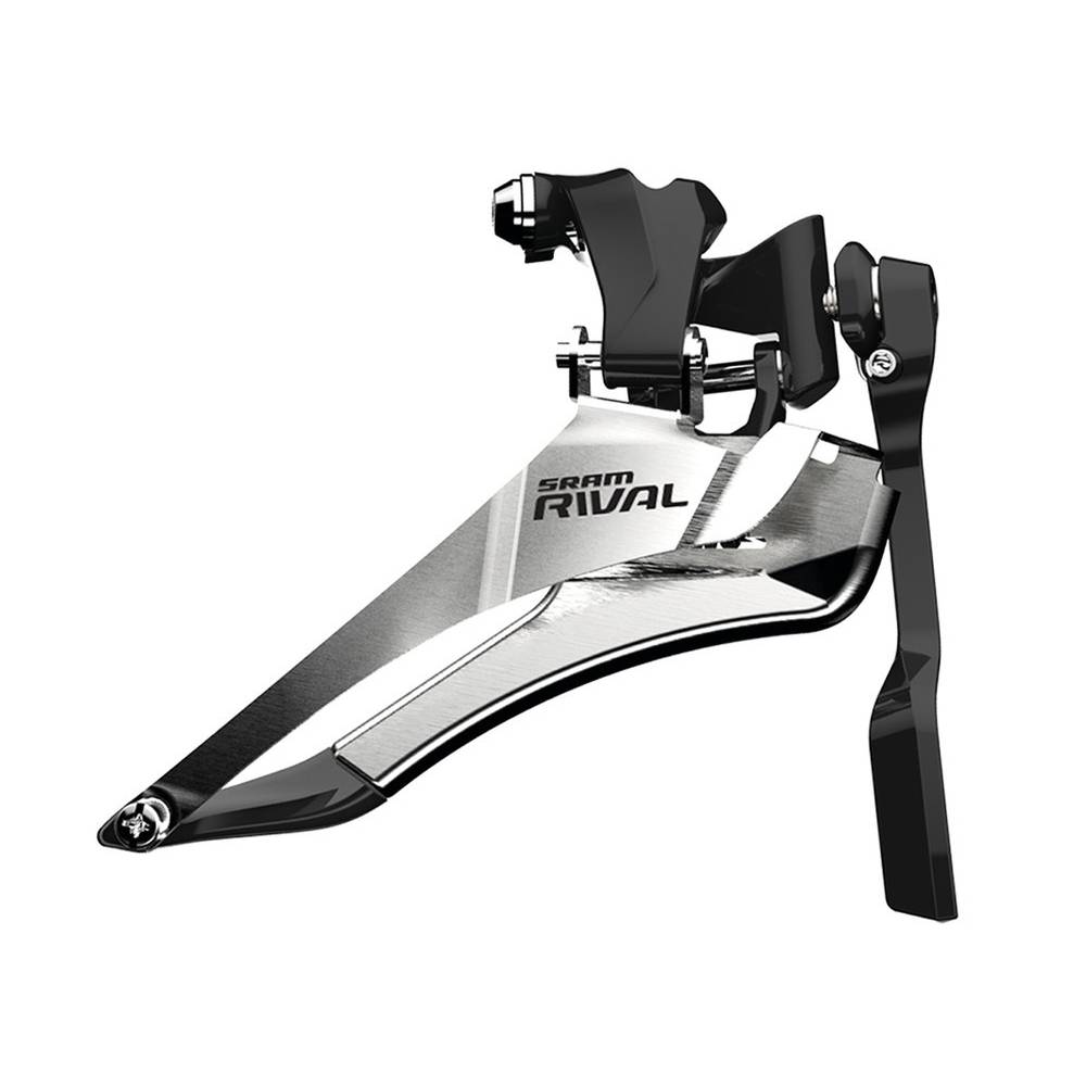 SRAM 00.7618.058.000 Rival 22 Umwerfer vorne, 2x11-fach, Yaw Braze-On, mit Chain Spotter, schwarz/silber