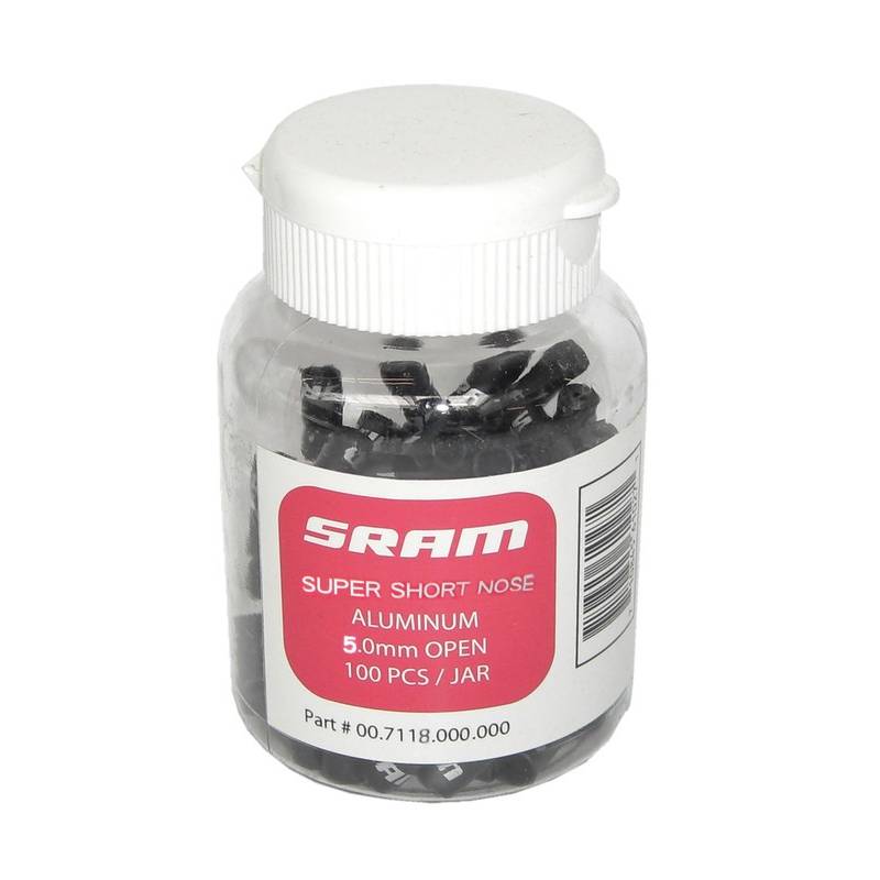 SRAM 00.7118.000.000 Endkappen für Schaltaußenhüllen100 Stk. 4 mm innen, Super-Short Nose, schwarz (1 Stück)