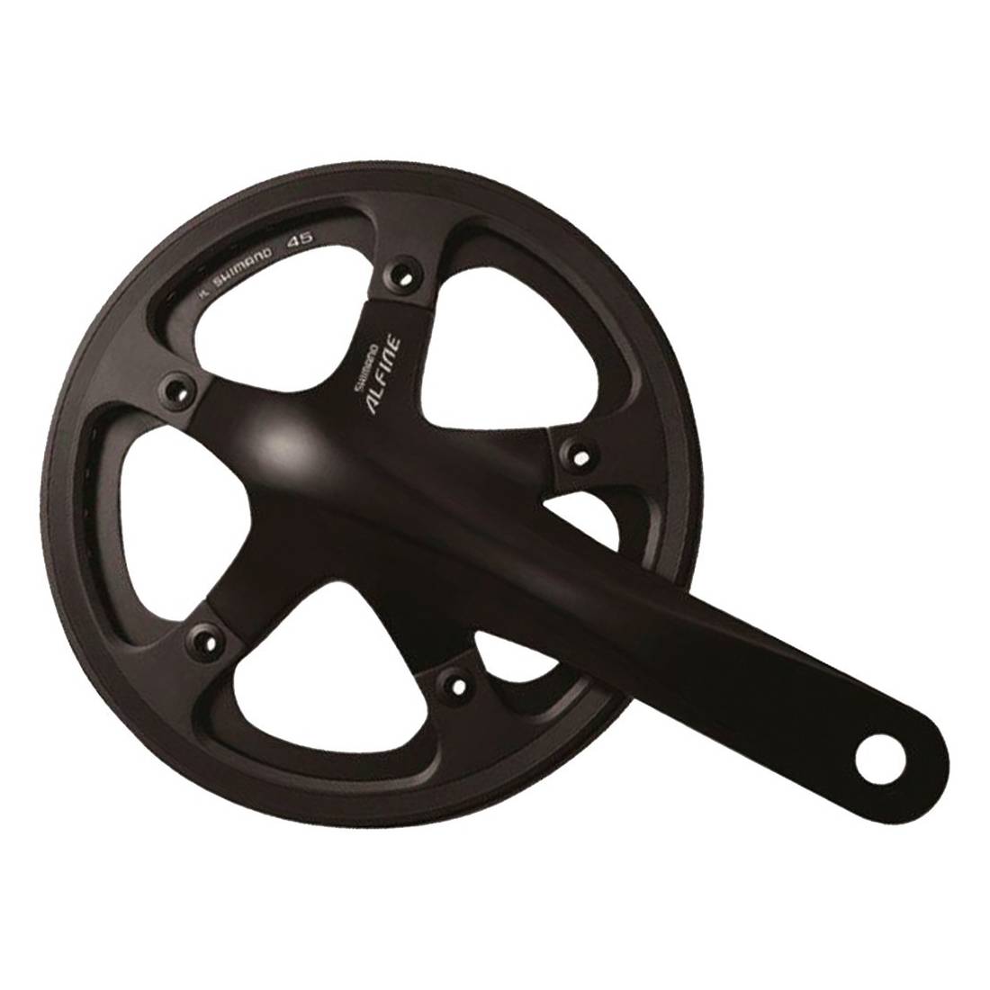 SHIMANO EFCS501CA9C1L Alfine Kurbelgarnitur Alfine FC-S501, 39 Zähne, 170 mm, Hollowtech II, Kettenschutz, schwarz (1 Set)