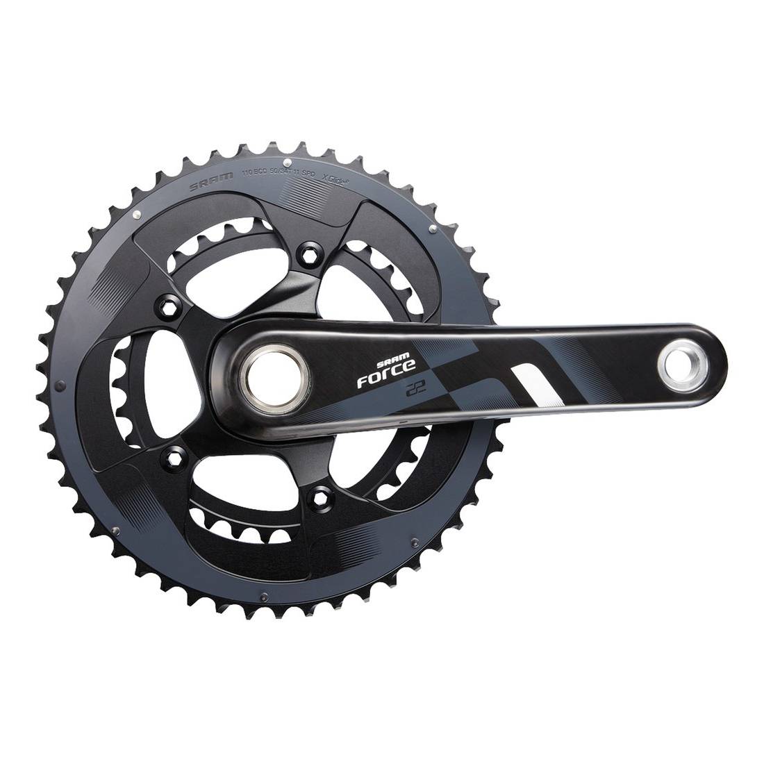 SRAM 00.6118.108.007 Force 22 KurbelgarniturForce22 GXP 172,5mm 50-34Z ohne Innenlager, schwarz/grau (1 Set)