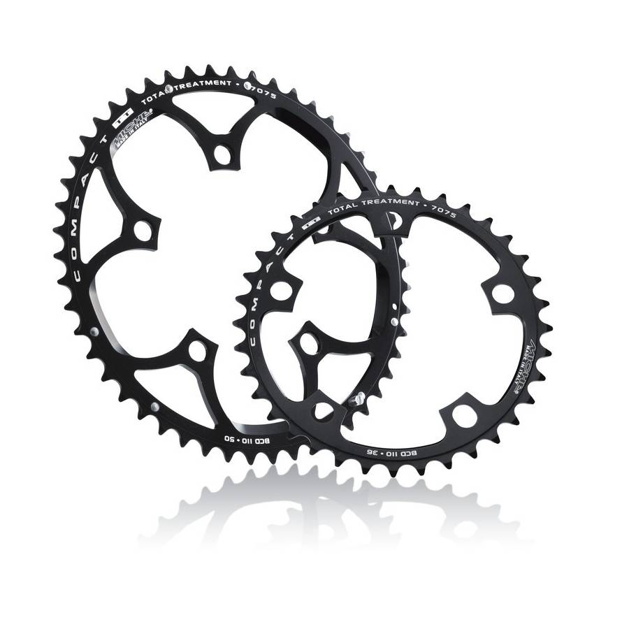 Miche CGCPLB1046B00 Kettenblatt Compact BCD 110 außen 46 Zähne, 9/10-fach, schwarz (1 Stück)