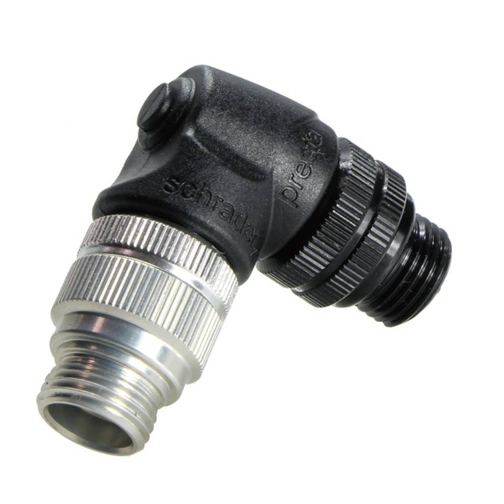 airbone ZT-A12 Ventil Adapter Airbone für alle Ventile 90Grad Winkel AV/SV/DV, schwarz/silber