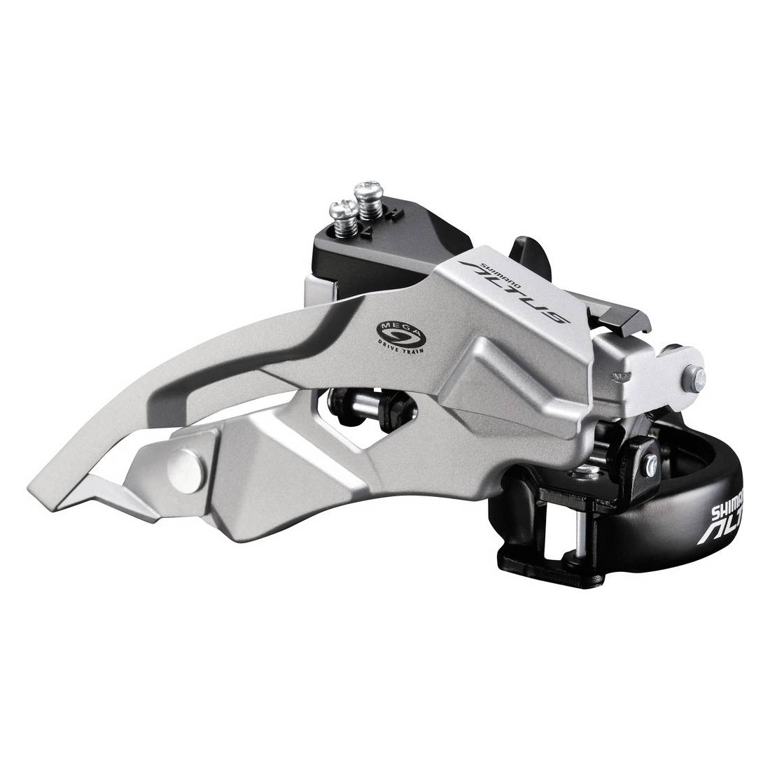 SHIMANO FD-M370 Altus Umwerfer Top-Swing, Dual Pull, 66-69°, 34,9/31,8/28,6 mm, schwarz/silber