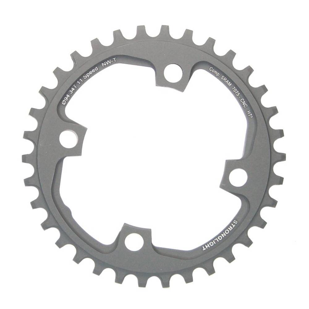 STRONGLIGHT 274674 Kettenblatt MTB Sram 1x11 für X01 4-Arm 36Z mit Gew. LK 94mm HT³, schwarz (1 Stück)