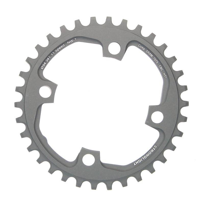 STRONGLIGHT 274674 Kettenblatt MTB Sram 1x11 für X01 4-Arm 36Z mit Gew. LK 94mm HT³, schwarz (1 Stück)