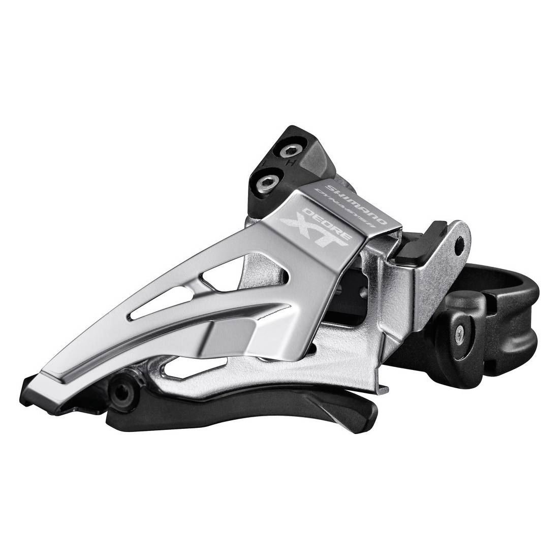 SHIMANO FD-M8025-L Deore XT Umwerfer, 2x11-fach, Top Swing, Down Pull, 66-69°, Low Clamp, schwarz/silber