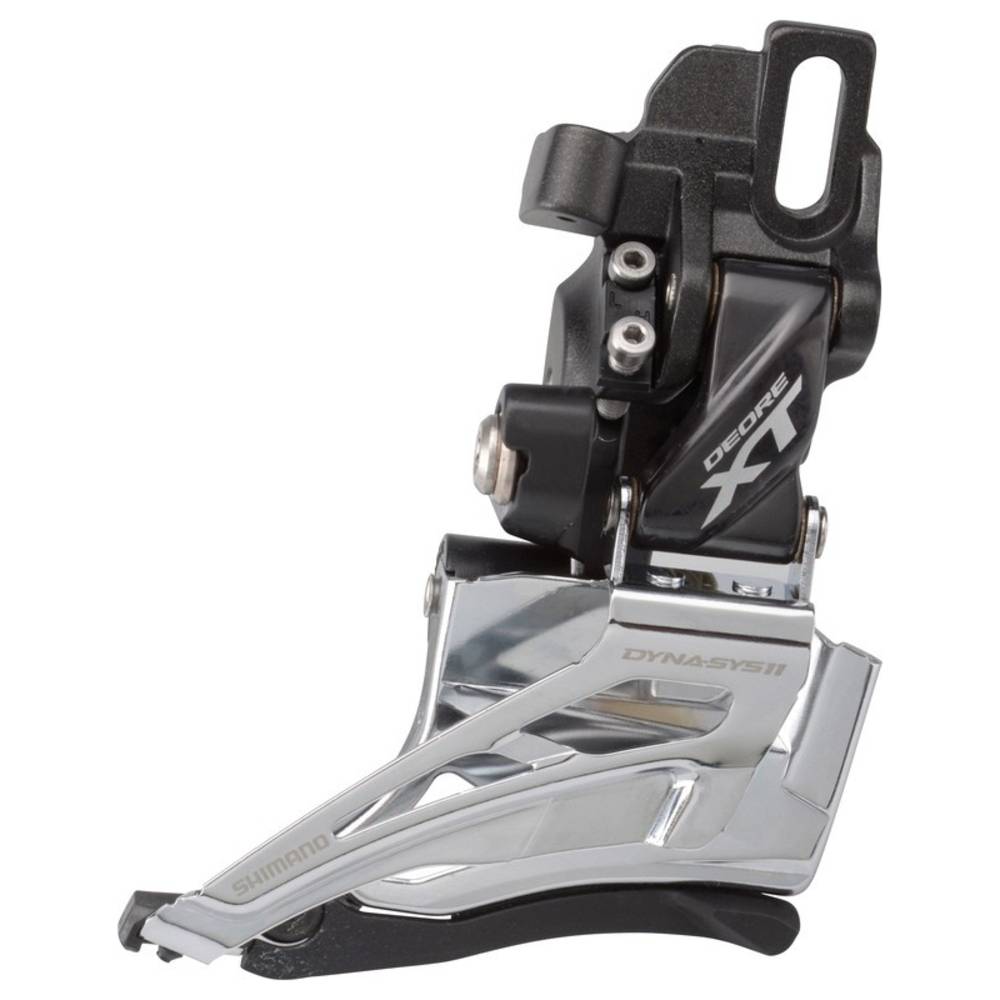 SHIMANO FD-M8025-DT Deore XT Umwerfer, 2x11-fach, Down Swing, Top Pull, 66-69°, Direct Mount, schwarz/silber