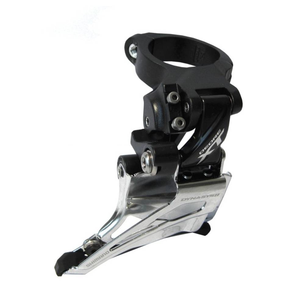 SHIMANO FD-M8025-HT Deore XT Umwerfer, 2x11-fach, Down Swing, Top Pull, 66-69°, High Clamp, schwarz/silber