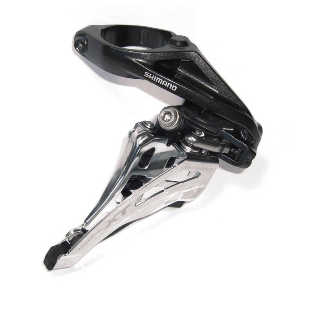SHIMANO FD-M8020-H Deore XT Umwerfer, 2x11-fach, Side Swing, Front Pull, 66-69°, High Clamp, schwarz/silber