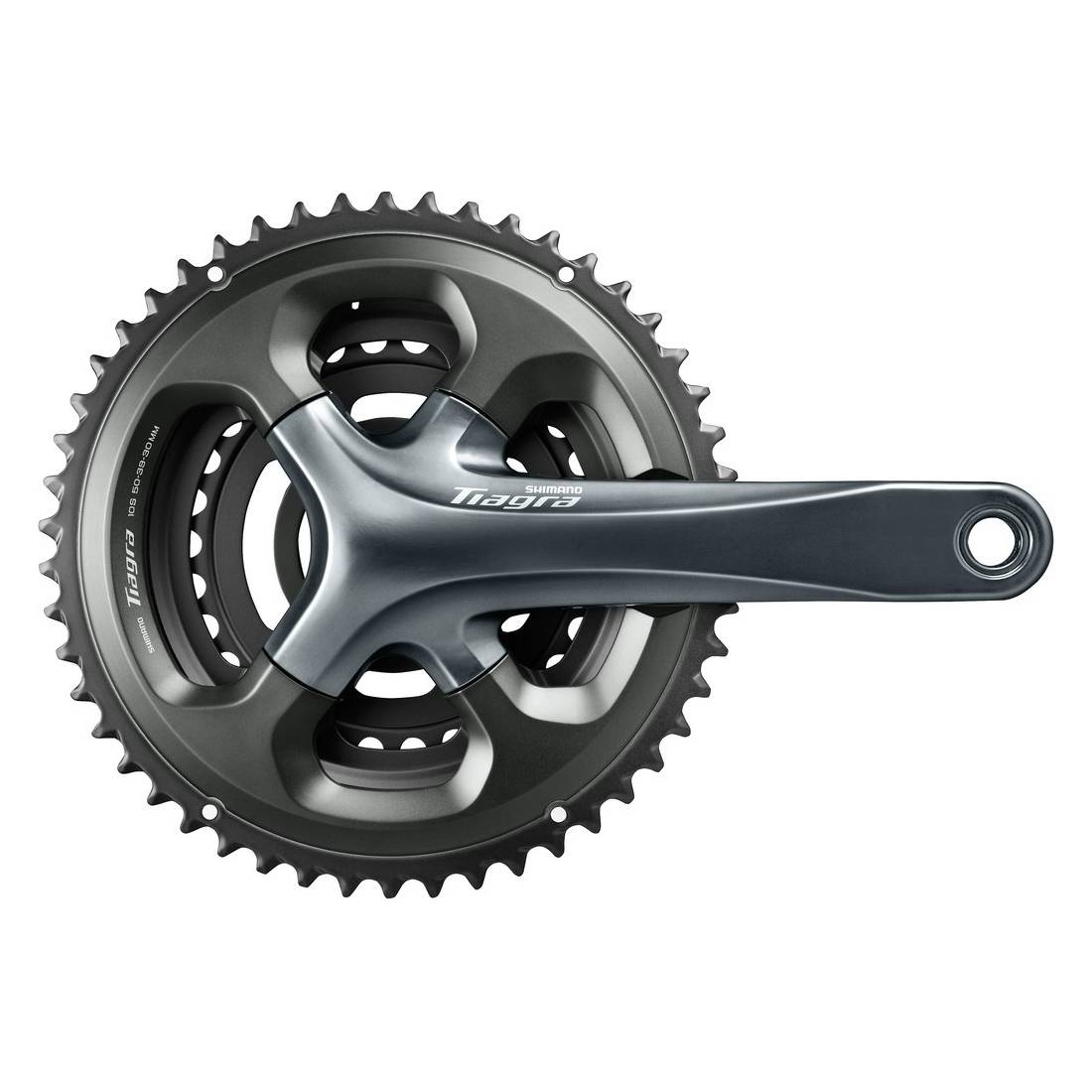 SHIMANO EFC4703CX090 Kurbelgarnitur "Tiagra" FC-4703, 30/39/50 Zähne, 170 mm, 2-Pieces, Festachse, schwarz/grau (1 Set)
